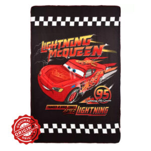 Pătură din fleece/polar pentru copii, Pixar Cars Lightning McQueen, 150x100 cm, 250 gr, licențiată Disney®