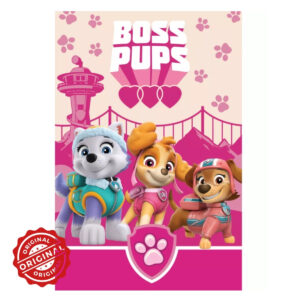 Pătură din fleece/polar pentru copii, Patrula Cățelușilor Boss Pups, 100x150 cm, 264 gr, licențiată Paw Patrol®