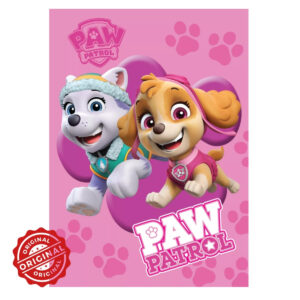 Pătură din fleece/polar pentru copii, Patrula Cățelușilor Sky & Everest, 100x140 cm, 264 gr, licențiată Paw Patrol®