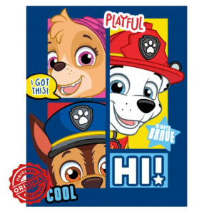 Pătură din fleece/polar pentru copii, Patrula Cățelușilor Playfull Hi, 100x140 cm, 338 gr, licențiată Paw Patrol®