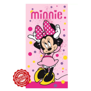 Prosop de baie și plajă pentru copii, bumbac, Minnie Mouse, 70x140 cm, 300 gr, licență Disney®