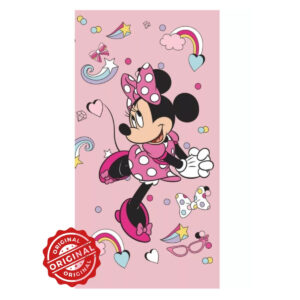 Prosop de baie și plajă pentru copii, microfibră cu uscare rapidă, Minnie Mouse, 70x140 cm, 306 gr, licență Disney®