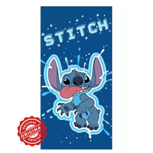 Prosop de baie și plajă pentru copii, microfibră cu absorbție rapidă, Disney Lilo & Stitch, 70x140 cm, 300 gr, licență Disney®