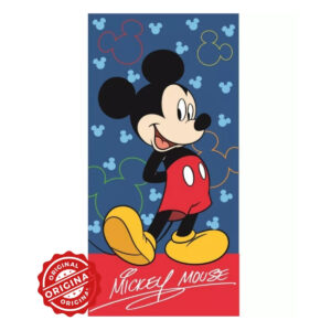 Prosop de baie și plajă pentru copii, microfibră cu absorbție rapidă, Mickey Mous Classic Smile, 70x140 cm, 306 gr, licență Disney®