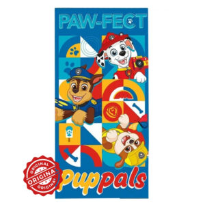 Prosop de baie și plajă pentru copii, microfibră cu absorbție rapidă, Paw Patrol Pup Pals, 70x140 cm, 306 gr, licență Nickelodeon®