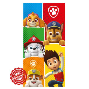 Prosop de baie și plajă pentru copii, bumbac 100%, Paw Patrol Team Heroes, 70x140 cm, 315 gr, licență Nickelodeon®