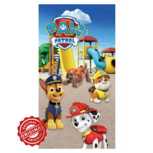 Prosop de baie și plajă pentru copii, bumbac 100%, Paw Patrol Park Adventure, 70x140 cm, 315 gr, licență Nickelodeon®