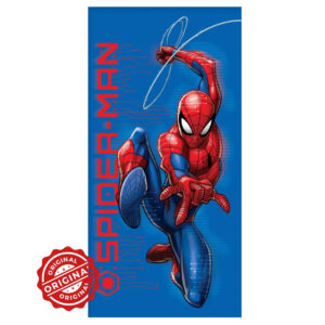 Prosop de baie și plajă pentru copii, bumbac 100%, Spider-Man Action Hero, 70x140 cm, 300 gr, licență Marvel®