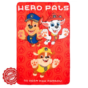 Pătură din fleece/polar pentru copii, Patrula Cățelușilor, Hero Pals,150x100 cm, 250 gr, licențiată Paw Patrol®