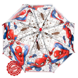 Alternative view of Umbrelă transparentă pentru copii, manuală, Spider-Man, Ø72 cm, 220 gr, licență oficială Marvel®
