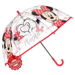 Umbrelă transparentă pentru copii, manuală, Minnie Mouse, Ø72 cm, 220 gr, licență oficială Disney®