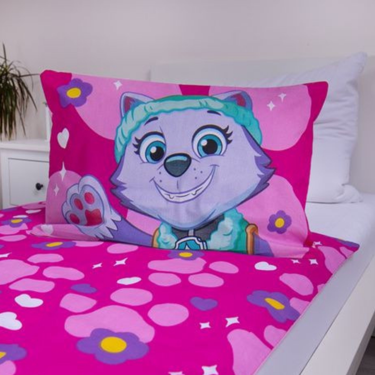 Lenjerie de pat copii, Patrula Cățelușilor, Husă de pilotă 100×135 cm + Față de pernă 40×60 cm, 100% bumbac, Set licențiat Paw Patrol® - imagine 4