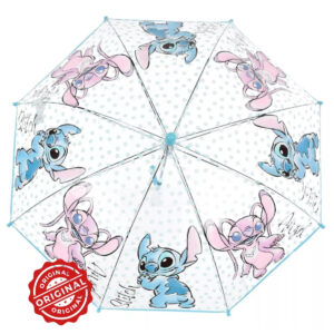 Alternative view of Umbrelă transparentă pentru copii, manuală, Stitch & Angel, Ø72 cm, 220 gr, licență oficială Disney®