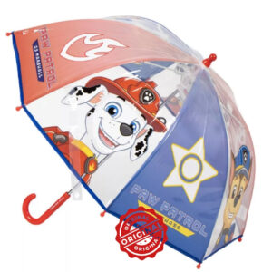 Umbrelă transparentă pentru copii, manuală, Patrula Cățelușilor, Ø72 cm, 220 gr, licență oficială Paw Patrol®