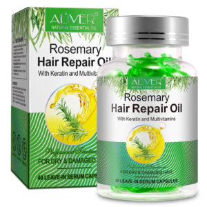 Capsule cu Ulei de Rozmarin, Keratină și Multivitamine, tratament pentru regenerarea și creșterea părului | ALIVER®, 40 buc