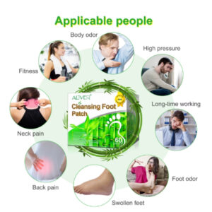Alternative view of Plasturi detoxifianți pentru picioare cu oțet de bambus, cărbune activ, ghimbir și pelin | 60 plasturi naturali pentru purificare, relaxare și îmbunătățirea somnului, ALIVER®