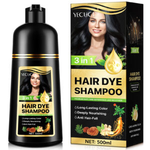Șampon colorant 3 în 1 | Hrănește scalpul, stimulează circulația și oferă o culoare intensă, Nr. 1, Negru, 500 ml, YECUCE®