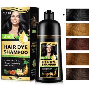 Alternative view of Șampon colorant 3 în 1 | Hrănește scalpul, stimulează circulația și oferă o culoare intensă, Nr. 1, Negru, 500 ml, YECUCE®
