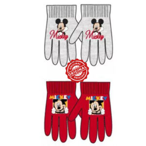 Set 2 perechi mănuși tricotate unisex, Mickey Mouse, gri si roșu, licență oficială Disney®