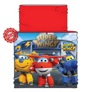 Fular pentru copii tip guler tubular, Super Wings, multicolor, 100% poliester, 59 g, licență oficială Super Wings®