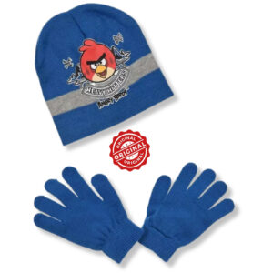 Set căciulă și mănuși copii, Angry Birds™ Heavy Hitters, albastru & gri, 71 g, mărime unică, licență oficială Rovio®
