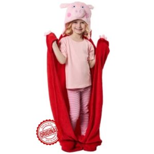Pătură din coral fleece 3D pentru copii, Purcelușa Peppa, 110×140 cm, roșu, licență oficială Peppa Pig®