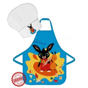 Set șorț și bonetă bucătar pentru copii, Bing – Yummy!, albastru, 3–8 ani, licență oficială