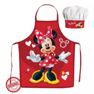 Set șorț și bonetă bucătar pentru copii, Minnie Mouse, 3–8 ani, licență oficială
