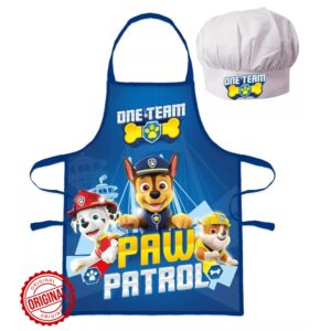 Set șorț și bonetă bucătar pentru copii, Paw Patrol, 3–8 ani, licență oficială