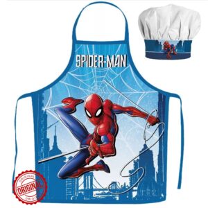 Set șorț și bonetă bucătar pentru copii, Spider Man 2, 3–8 ani, licență oficială