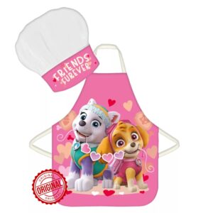 Set șorț și bonetă bucătar pentru copii, PAW Patrol Girls, 3–8 ani, licență oficială