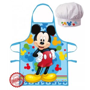Set șorț și bonetă bucătar pentru copii, Mickey Mouse, 3–8 ani, licență oficială