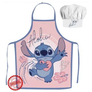 Set șorț și bonetă bucătar pentru copii, Lilo & Stitch, 3–8 ani, licență oficială DISNEY®
