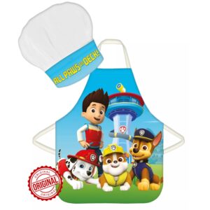 Set șorț și bonetă bucătar pentru copii, Paw Patrol, „All Paws on Deck”, 3–8 ani, licență oficială Nickelodeon®