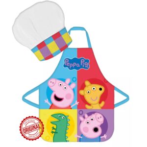 Set șorț și bonetă bucătar pentru copii, Peppa Pig, 3–8 ani, licență oficială Peppa Pig®