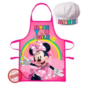Set șorț și bonetă bucătar pentru copii, Minnie Mouse Made You Smile, 3–8 ani, licență oficială Disney®
