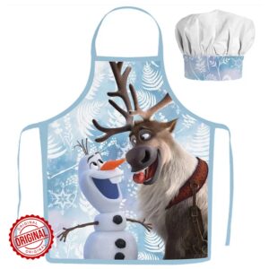 Set șorț și bonetă bucătar pentru copii, FROZEN Olaf & Sven, 3–8 ani, licență oficială Disney®
