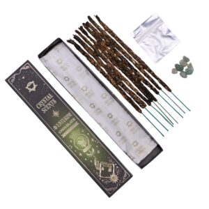 Bețișoare parfumate cu cristal de Aventurin și aromă de Ciocolată | Ritual de prosperitate, optimism și confort emoțional