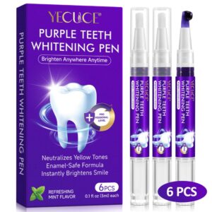 Kit profesional pentru albirea instantă a dinților, 6 stilouri corectoare de culoare violet, fără peroxid, YECUCE®