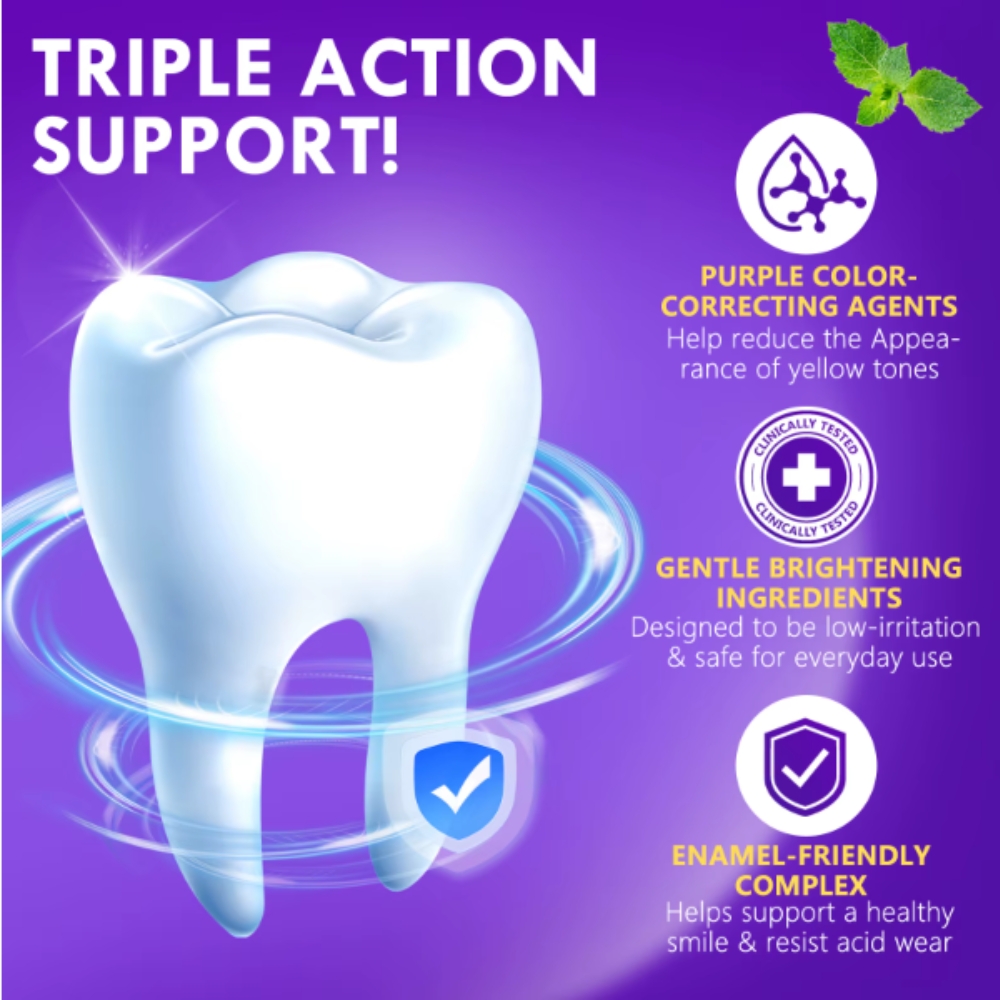Kit profesional pentru albirea instantă a dinților, 6 stilouri corectoare de culoare violet, fără peroxid, YECUCE® - imagine 7