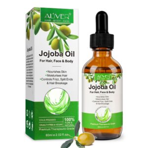 Ulei de Jojoba presat la rece pentru păr, față & corp, 100% pur, nerafinat, 60 ml, ALIVER®