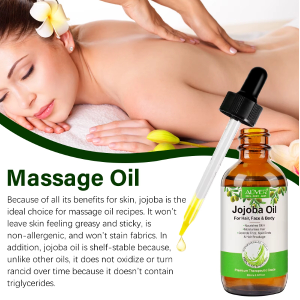 Ulei de Jojoba presat la rece pentru păr, față & corp, 100% pur, nerafinat, 60 ml, ALIVER® - imagine 6