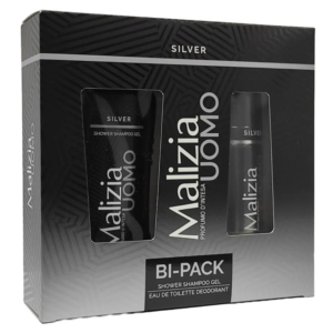 Set Malizia Uomo Silver BI-PACK – Gel de duș & Șampon 250 ml + Deodorant Eau de Toilette 150 ml