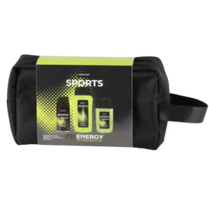 Set cadou bărbați Sence Sports Pro Energy – Fresh Citrus Scent cu spray deodorant, apă de toaletă, gel de duș și gentuță