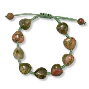 Brățară Handmade din cristale naturale UNAKIT șlefuite în formă de inimă, pentru calm interior și echilibru emoțional