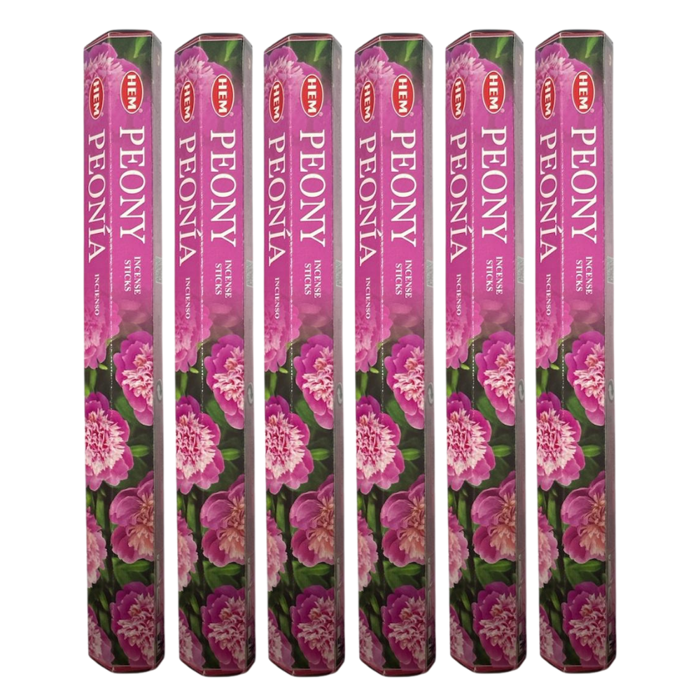 Set 6 pachete bețișoare parfumate HEM® Peony (Bujor), 120 buc - imagine 2