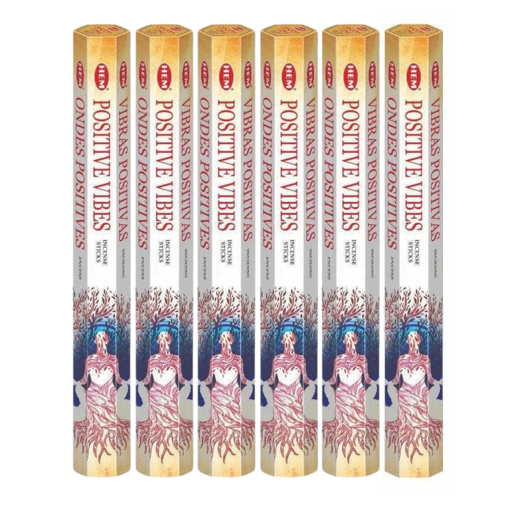 Set 6 pachete bețișoare parfumate HEM® Positive Vibes, 120 buc - imagine 3