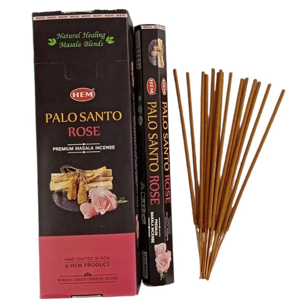 Set 6 pachete de Bețișoare parfumate HEM®, Palo Santo & Trandafiri, 120 buc - imagine 2