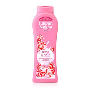 Gel de duș Tulipán Negro Fresa & Nata, 650 ml – hidratare cremoasă și parfum gurmand