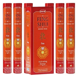 Set 6 pachete bețișoare parfumate HEM® Feng Shui, Elementul FOC, 120 buc